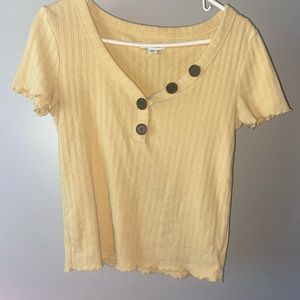 American Eagle yellow ribbed top